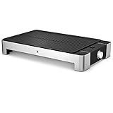 Ideal geeignet für gesundes, fettarmes Grillen zuhause; die antihaftbeschichtete Gussplatte kann ganz auf Fett verzichten