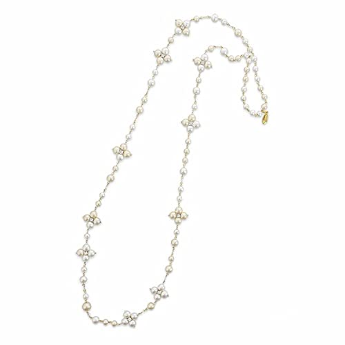 ［アビステ］ 日本製 コットンパール ロングネックレス レディース ホワイト 1020115/W