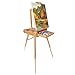 Creative Mark Paris Deluxe French Easel - Portable Canvas Stand for Painting, Watercolor Supplies, Beech Wood, Chrome Lined, Leather Strap, Holds 32