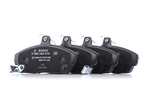 Bosch BP097 - Pastiglie Freni Auto, Delantero - Calidad Bosch - Reducción de Ruido y Polvo - Certificación ECE-R90 - Sin Cobre - 1 Juego de 4 Pastillas