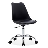 BELLEZE Modern Armless Office Ergonomic Task Conference Chair with Mid-Back Design, Faux Leather...