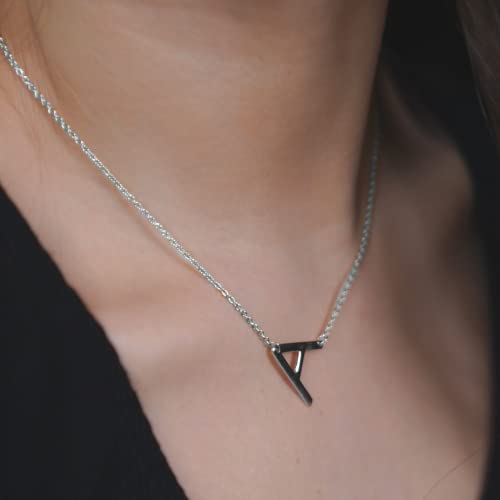 Silver O Initial Necklace - Silver Sideways Initial Necklace - Initial Necklaces For Women - Letter Necklace For Women - O Necklace Initial - Silver Initials Necklace - Silver Initial Necklace #TOP3