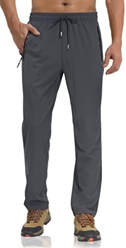 TACVASEN Sweat Pants Man Workout Pants Men Rock Climbing Pants Fishing Pants for Men Hiking Pants Men Quick Dry Pants Men Track Pants Men Grey