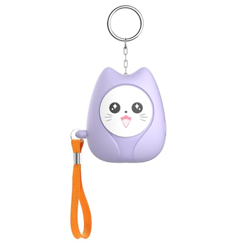 Qoosea Persönlicher Alarm für Kinder Taschenalarm mit 130dB Notfall Safesound Persönlicher Sicherheitsalarme Schlüsselanhänger mit LED-Licht Polizei Genehmigte Alarm für Kinder Ältere Frauen(Lila)