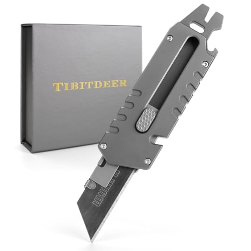 Tibitdeer Titan Taschenmesser Outdoormesser aus Titanium, Scharfes Outdoor Messer Taschenmesser für Camping,Wandern für Männer