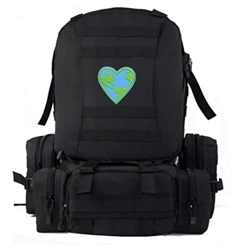 ulricar Earth Heart Embroidered Iron On/Sew On Patches Love Earth Heart Logo Iron on Patches Save Nature Logo Iron on Embroidered Applique Badge Sign Patch for Clothing Repair, green, (MD25) - Thumbnail 5