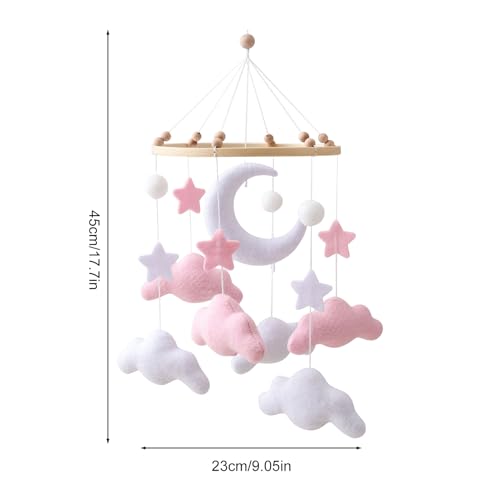 Crib Suspending Toy, Cloud Mobile Bassinet Decoration, Soft Felt Hanging Toy for Baby Girls Boys Baby Nursery Playtime Entertainment Bedside Sleep Soothing Room – Image 3