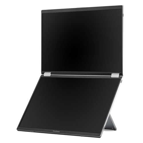 Image of ViewSonic VG1457 Dual Screen 14 Inch 1200p Portable Monitor, Foldable IPS