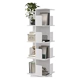 ÉTAGÈRE ROTATIVE À 360° POUR UN CONFORT MAXIMAL - Cette étagère moderne sur pied pivote complètement dans les deux sens pour un accès rapide aux livres, à la décoration et aux objets du quotidien. Sa conception verticale peu encombrante rend l'étagère rotative idéale pour le salon, la chambre, le bureau ou les petites pièces où l'espace est limité.