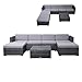 Produktbild SVITA Lugano Garten-Lounge Polyrattan Garten-Set Sofa-Set Garnitur Gartenmöbel Couch-Set Grau