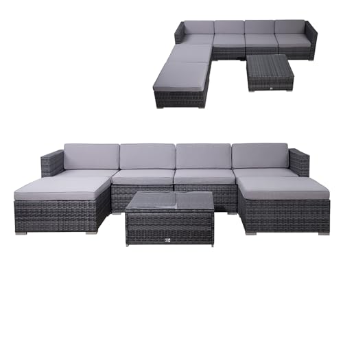 SVITA Lugano Garten-Lounge Polyrattan Garten-Set Sofa-Set Garnitur...