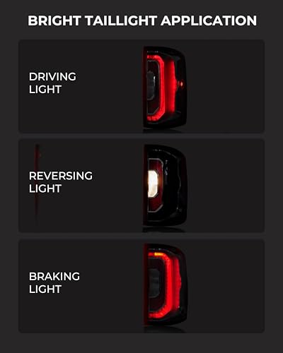 Image of LED Tail Lights Compatible with 2016 2017 2018 GMC Sierra 1500 /GMC Sierra 1500 Denali Taillights w /Bulbs and Harnesses Taillamps Right Passenger Side, OEM:GM2801295 84365931