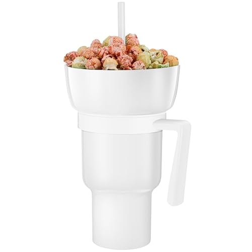 Generico Taza Snack y Bebidas, Porta Snack y Bebidas de Viaje para Adultos - Resistente Fuoriuscite para Viajes Picnic Playa Cine Camping Adultos Niños