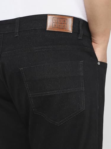 Image of Urbano Plus Men's Straight Fit Mid Rise Washed Jeans Stretchable