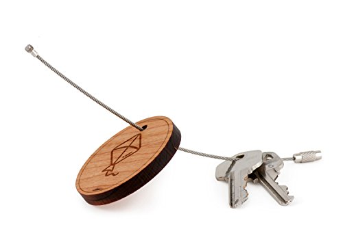 Kite Keychain, Wood Twist Cable Keychain - Small - Thumbnail 2