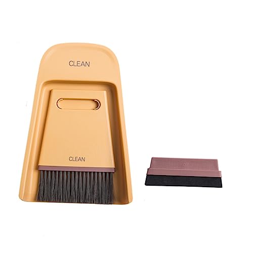 minkissy 1 Set Desktop Cleaning Broom Household Cleaning Supplies Mini Broom and Dustpan Cleaning Tools Cage Cleaner