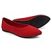 Herstyle Delancy Women’s Pointed Toe Flats Knit Ballet Flat Shoes Slip-On Dressy Flats Comfortable Foldable Ballerina Shoes for Daily Wear Work Office and Party, RedKN, Size 11.0