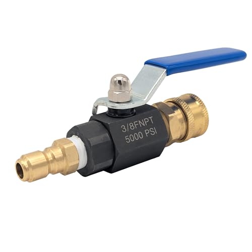 Ultimate Washer UW11-PWABV038 Power Washer Ball Valve Kit 3/8-Inch Male Plug X 3/8-Inch Female Quick Connect, 5000 PSI for High Pressure Hoses