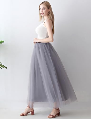 Womens A line Maxi Princess Tulle Tutu Skirt for Prom Party4