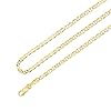 Ioka – 14K REAL Solid Gold 2.5mm Flat Mariner Chain Necklace with Lobster Clasp