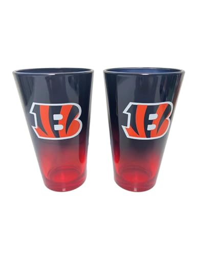 Cincinnati Bengals NFL Lot de 2 verres à pinte 475 ml