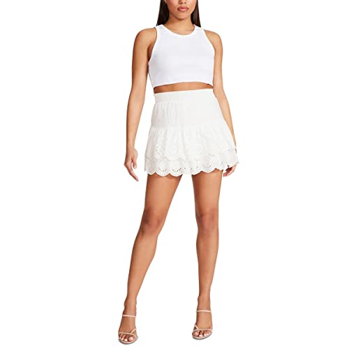 Steve Madden Women's Eyelet You Wont Skirt2