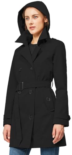 TRATENBY Women's Trench Coat Long Double Breasted Peacoat for Outerwear Trench Knee Length2