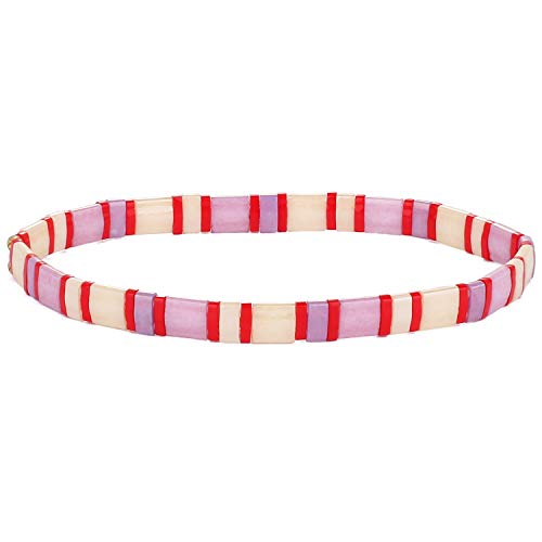 Image of KELITCH Women Pearl Beaded Bracelet Tila Stretch Bracelets Candy Colors Friendship New Jewelry