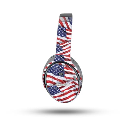 Image of MightySkins Carbon Fiber Skin Compatible with Bose QuietComfort 35 II Headphones - Patriot | Protective, Durable Textured Carbon Fiber Finish | Easy to Apply, Remove, and Change Styles