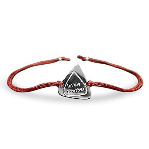 Image of Parnika 925 Silver Rakhi in Cotton Thread Silver Rakhi Bracelet For Brother in Pure 92.5 Sterling Silver for Boys and Men | Chandi ki Rakhi | With Roli Chawal (Lovely Brother)