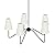 Electro bp;30"Dia 5-Arm Classic Chandeliers Matt Black with White Linen Shades,Light Fixture For Dining room,Living Room,Bedroom,E12,200W