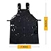 ecoZen Waxed Canvas Welding Apron with Kevlar Thread - Heat and Chemical Resistant, Fully Adjustable to Comfortably Fit Men and Women, 27 x 34 inches, Heavy Duty Tool Apron - Black, Size S to XXL