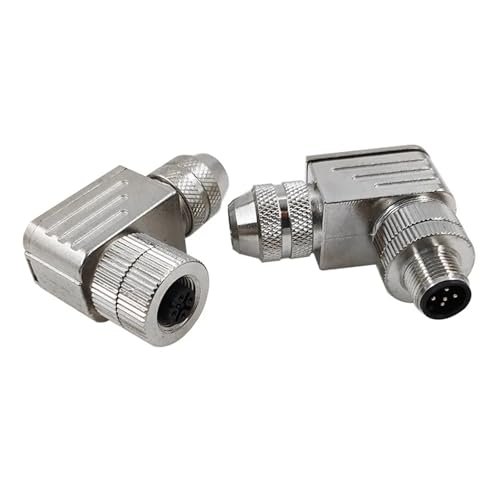 Conector M12 a 90 grados con blindaje metálico para sensor de 8 pines macho y hembra 3