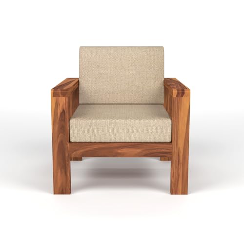 Image of KINGS HOME FURNITURE Sheesham Wooden 4 Seater Sofa for Living Room | Solid Wood Sofa | Rosewood Sofa Set for Home & Office | Lounge (Honey Finish, 4 Seater)