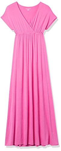Image of Amazon Essentials Women's V Neck Short Sleeve Empire Waist Maxi Dress (Available in Plus Size)
