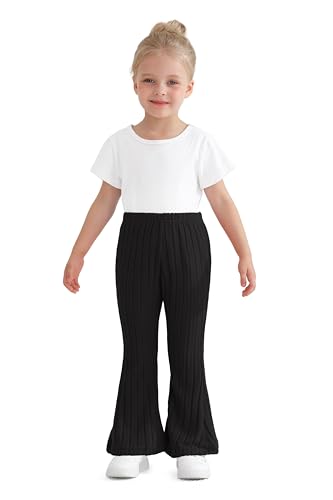 Image of Toddler Baby Girls Fall Bell Bottoms Pants Ruffle Flare Pants Soft Fleece Trousers for Children's
