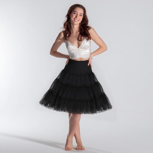 CHERRY LOVE Knee Length Petticoat 50S Vintage Underskirt 26inch Crinoline Petticoat Short Slips2