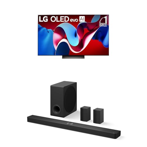 Image of LG 65-Inch Class OLED evo C4 Series Smart TV 4K Processor Flat Screen with Alexa Built-in (OLED65C4PUA, 2024),LG 7.1.3 ch. Sound Bar with Wireless Dolby Atmos and Rear Speakers