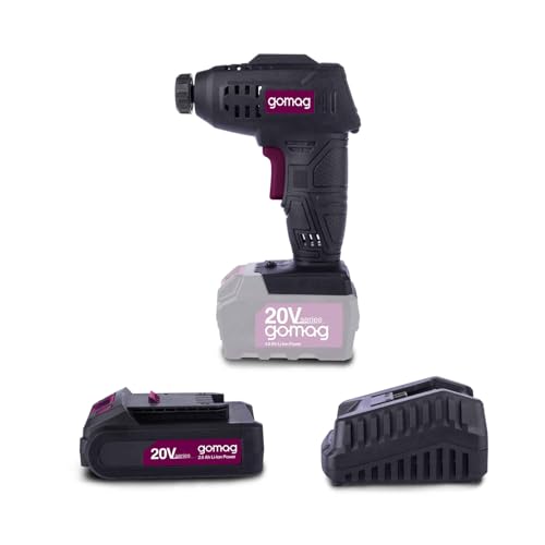 Gomag Akku-Handkompressor GO-LP20 Set S 20V | Arbeitsdruck 7 bar | LCD-Display & LED | Auto-Shut-Off | inkl. 2Ah Akku & 2,4A Ladegerät, sowie umfangreiches Zubehör