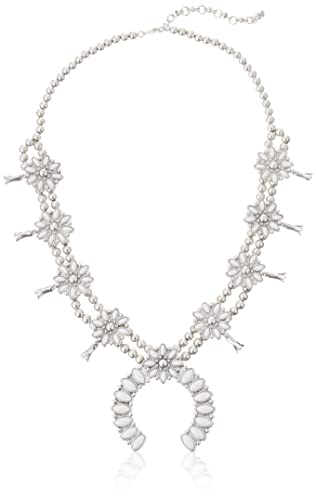 Lucky Brand Bone Flower Statement Necklace, Silver, One Size
