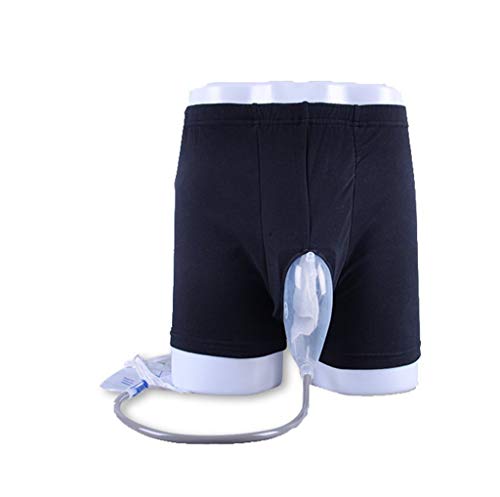 WGE Colector de orina portátil de 1000 ML de Calzoncillos de Hombre con colección de orina a Prueba de derrames para incontinencia de orina,M