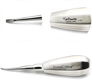 Winged Elevator Serrated 2mm Short Handle Curved