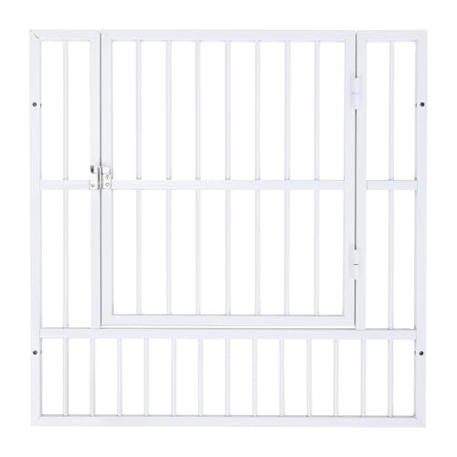 RYPetmia Recinzione per cani, altezza 80 cm, recinto per cani resistente con porta, sicuro e robusto, facile da montare, per esterni e interni (pannello della porta, bianco)