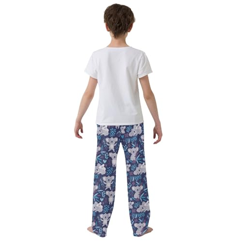 Aloha Koala Leaves Boys Long Pants Soft Trousers Elastic Waist Kids Lounge Bottoms with Pockets S-XL3