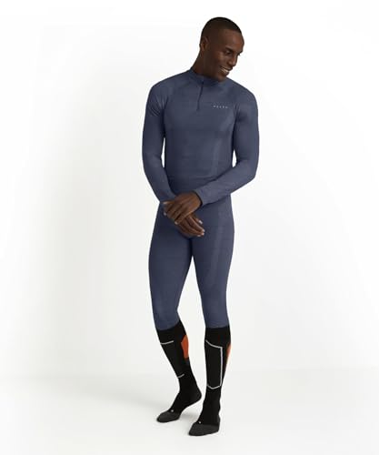 FALKE Herren Baselayer-Hose Wool-Tech Long M Ti Wolle Funktionsmaterial schnelltrocknend 1 Stück, Blau Capitain 6751, XXL – Ansicht 4