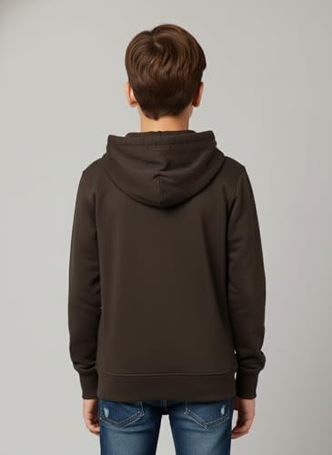 Image of Alan Jones Clothing Boys Cotton Solid Hooded Neck Sweatshirt