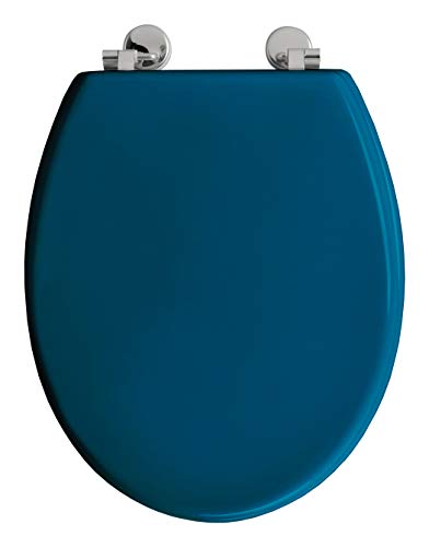 ALLIBERT 814365 Boliva Abattant WC, Bleu Canard Brillant, 36,2 cm x 5,2 cm x 45 cm