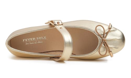 FEVERSOLE Women's Mary Jane Fashion Square Toe Easy Buckle Slip On Flats2