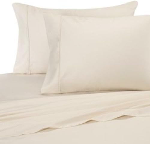 100% Egyptian Cotton 1 Piece Flat Sheet,1 Piece Fitted Sheet (Fits Upto 21 to 25 inches Extra Deep Pocket) & 2 Pillow Cases Solid Pattern 1500 Thread Count (King, Ivory)