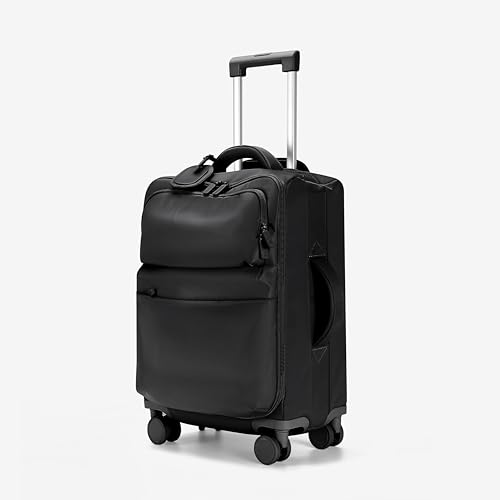 Luggage With Phone Charger Spinner Wheel Lightweight Luggage Large Capacity 20 inch and 24 inch suitcases (Black, Check-In 24-Inch)2